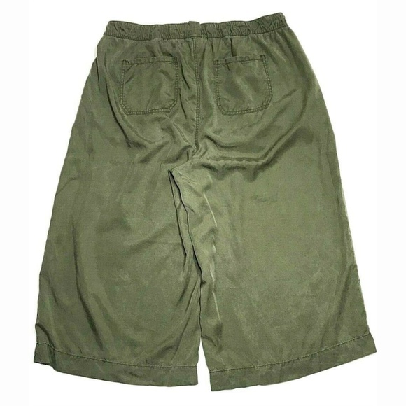 Lane Bryant Olive Pleated Wide Leg Crop Pant 38x22 - Picture 3 of 8